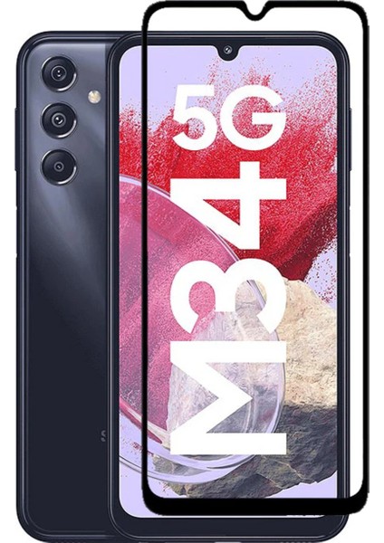 Samsung Galaxy M34 5g Uyumlu Tam Kapatan Tamperli Cam Ekran Koruyucu Kırılmaz Cam