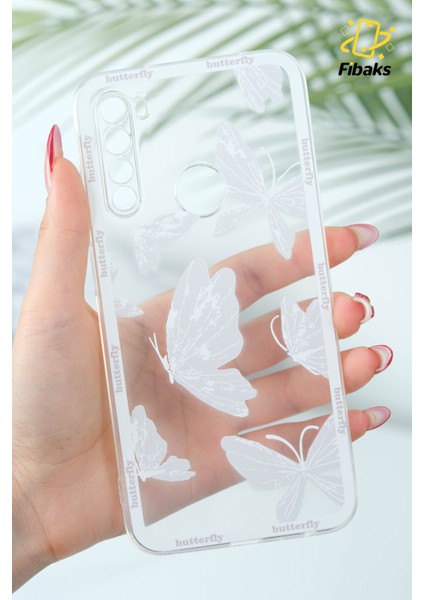 Xiaomi Redmi Note 8 Kılıf Tasarımlı Desenli Kamera Korumalı Şeffaf Kelebek Esnek Yumuşak Silikon Kapak