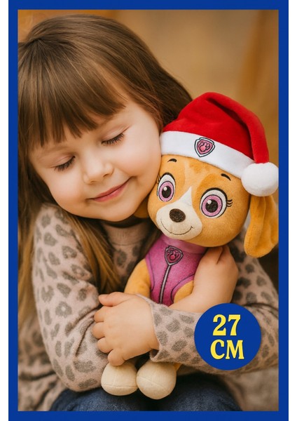 Paw Patrol Yılbaşı Serisi Skye 27 cm Peluş Oyuncak Pilot Köpek
