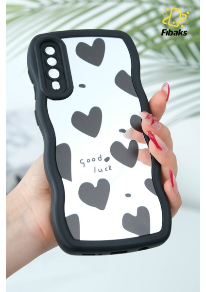 Samsung Galaxy A30S - A50 Uyumlu Kılıf Aynalı Kalp Desenli Yumuşak Kenarlı Kamera Korumalı Silikon Kapak