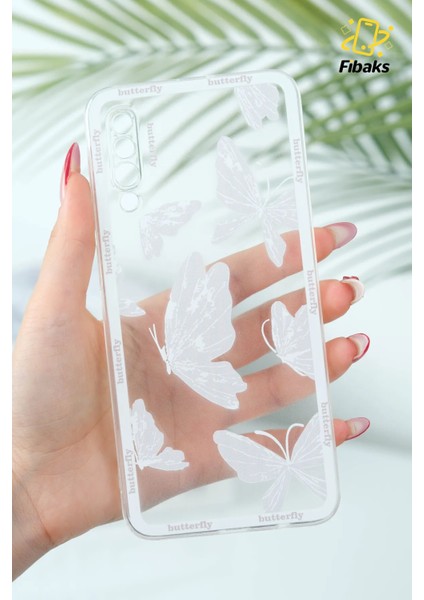 Samsung Galaxy A50/A30S Uyumlu Kılıf Tasarımlı Desenli Şeffaf Kelebek Esnek Yumuşak Silikon Kapak