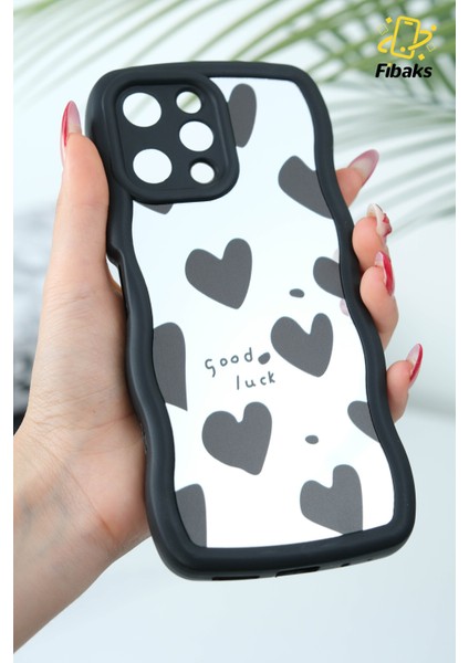 Xiaomi Redmi 12 Kılıf Aynalı Kalp Desenli Yumuşak Kenarlı Kamera Korumalı Silikon Kapak