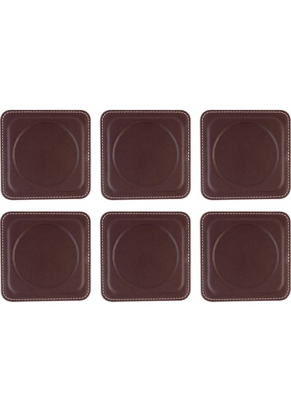 Bardak Altlığı,6’lı Set,masaüstü Yuvarlak Cup Coaster,vegan Suni DERI,11X11 Cm.,bordo fırsatları