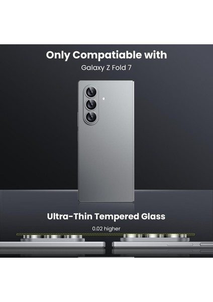 Samsung Galaxy Z Fold 7 Uyumlu Kamera Koruma Renkli Lens Koruyucu Temperli Cam Koruma modelleri
