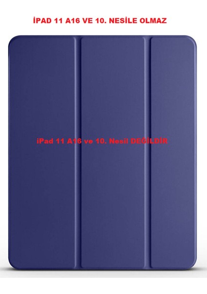 Apple iPad Air 4 10.9 2020 Kılıf Pu Deri Ön Arka Tam Koruma Standlı Katlanabilir Uyku Modlu Smart Kapak