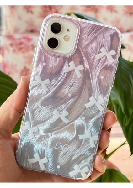 Apple iPhone 11 Uyumlu Kılıf Parlak Hologramlı Fiyonk Desenli Darbe Emici Kamera Çıkıntılı Renkli Silikon modelleri