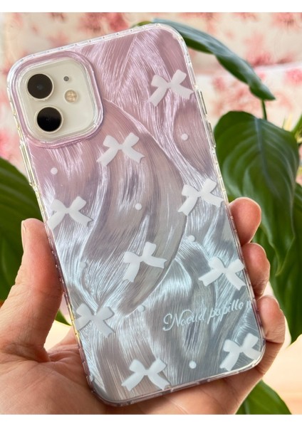Apple iPhone 11 Uyumlu Kılıf Parlak Hologramlı Fiyonk Desenli Darbe Emici Kamera Çıkıntılı Renkli Silikon indirimleri