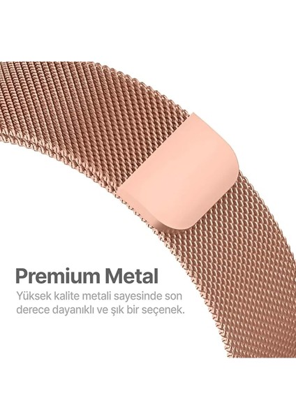 Huawei Watch Gt2 - Gt2 Pro 22MM Uyumlu Metal Hasır Örgü Mıknatıslı Milano Loop Kordon