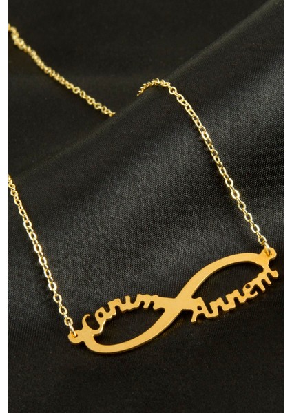 Msa-Shop Canım Annem Plaka Sonsuz Kolye-Sarı