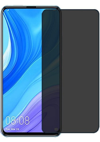 Huawei P Smart Pro 2019 Hayalet Privacy Tam Ekran Koruyucu Temperli Kırılmaz Cam
