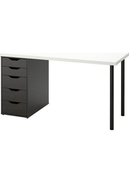 Çalışma Masası, Beyaz-Venge, 140X60 Cm, Lagkapten, Adıls