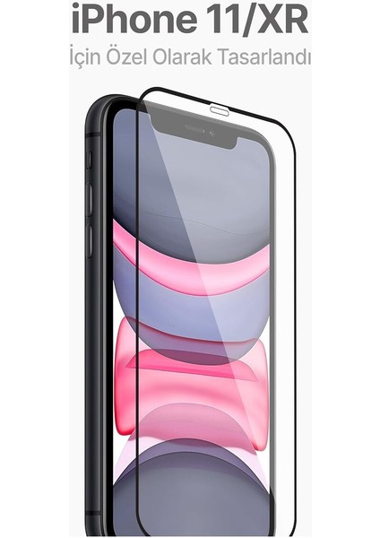 Apple iPhone 11 Uyumlu Kolay Uygulama Aparatlı Siyah Çerçeveli Tam Kapatan Cam Ekran Koruyucu fiyatları