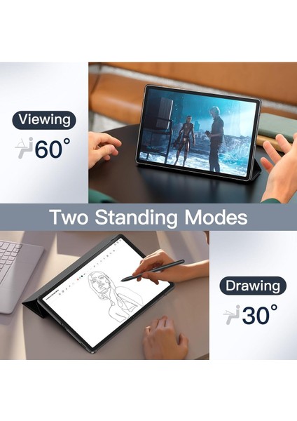 Samsung Galaxy Tab S9 Fe Plus 12.4 Güçlü Manyetik Smart Kapak Devrilmez Standlı Uyku Modlu Tablet Kılıfı