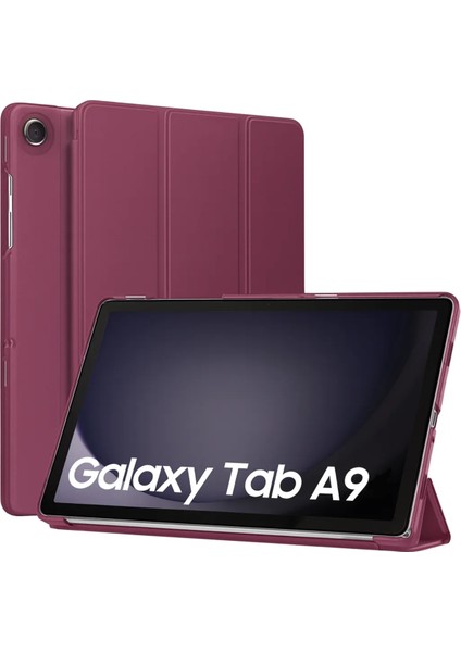 Samsung Galaxy Tab A9 SM-X110 Güçlü Manyetik Smart Kapak Devrilmez Standlı Uyku Modlu Tablet Kılıfı