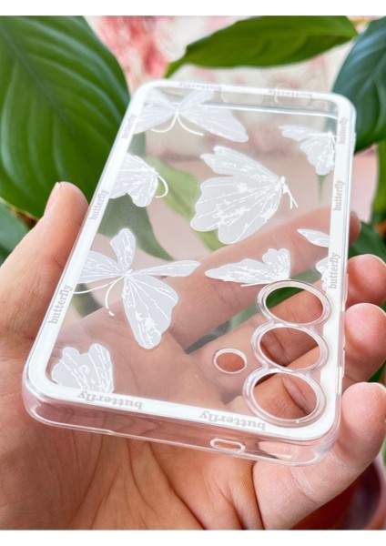 Samsung Galaxy A56 Kılıf Şeffaf Kelebek Tasarımlı Desenli Kamera Korumalı Yumuşak Silikon Kapak