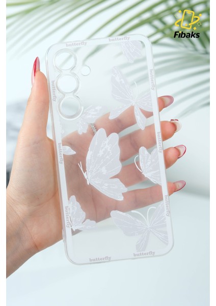 Samsung Galaxy S25 Plus Kılıf Şeffaf Kelebek Tasarımlı Desenli Kamera Korumalı Yumuşak Silikon Kapak