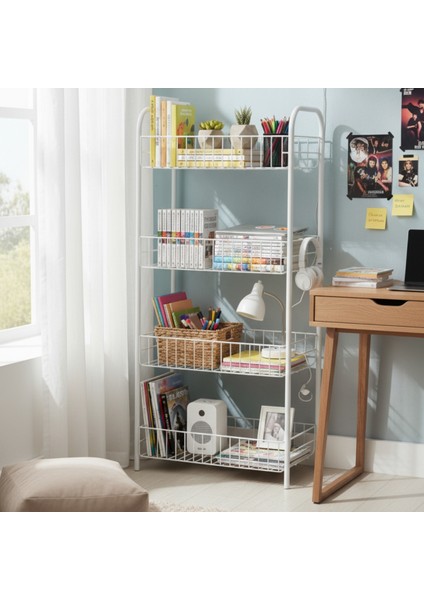 3 Katlı Kitaplık & Ayakkabılık, Banyo, Mutfak, Oyuncak Rafı Metal Kitaplık 60X40X23 cm fiyatları
