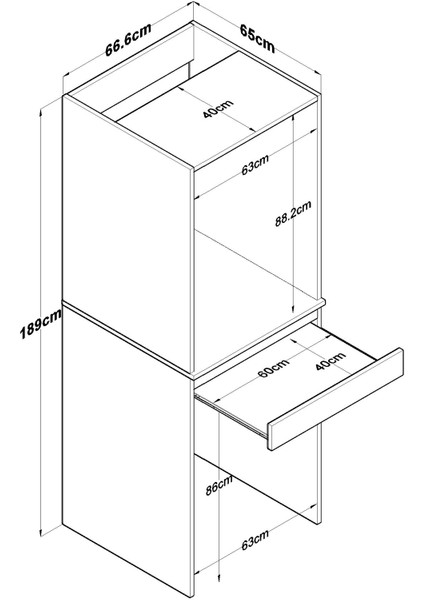 KD113 Çamaşır ve Kurutma Makinesi Dolabı Çekmeceli Banyo Dolabı Beyaz fiyatları