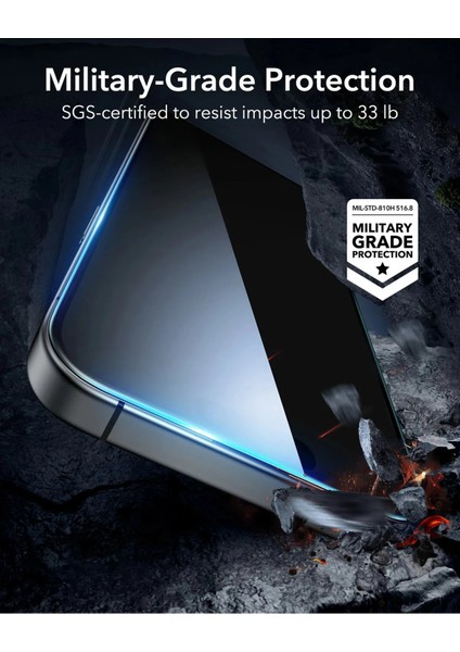 iPhone 17 Pro Uyumlu Antistatic Tam Kapatan Hayalet Tamperli Cam Ekran Koruyucu Kırılmaz Cam