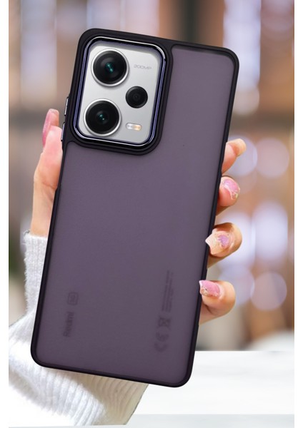 Xiaomi Redmi Note 12 Pro 5g Kılıf Metal Çerçeve Hassas Butonlu Renkli Buzlu Şeffaf Transparan Kapak