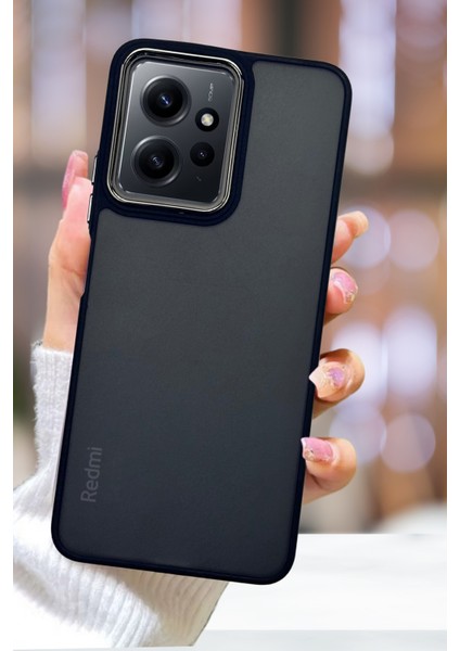 Xiaomi Redmi Note 12 Kılıf Metal Çerçeve Hassas Butonlu Renkli Buzlu Şeffaf Transparan Kapak
