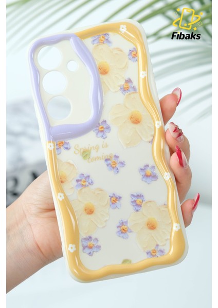 Samsung Galaxy S25 Kılıf Tasarımlı Desenli Kamera Korumalı Papatya Çiçek Renkli Silikon Kapak