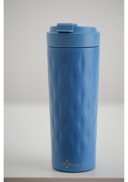 PNG-1167 500ml Flip Kapak Desenli Çelik Mug | 6 Saat Sıcak 12 Saat Soğuk | Sızdırmaz & BPA Free