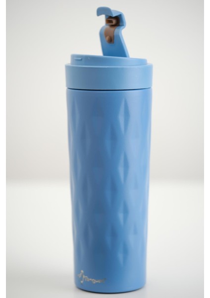 PNG-1167 500ml Flip Kapak Desenli Çelik Mug | 6 Saat Sıcak 12 Saat Soğuk | Sızdırmaz & BPA Free