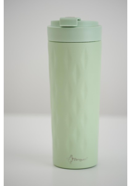 PNG-1167 500ml Flip Kapak Desenli Çelik Mug | 6 Saat Sıcak 12 Saat Soğuk | Sızdırmaz & BPA Free