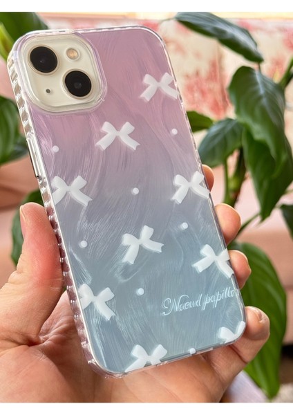 Apple iPhone 15/14/13 Kılıf Parlak Fiyonk Desenli Darbe Emici Kamera Çıkıntılı Renkli Silikon Kapak