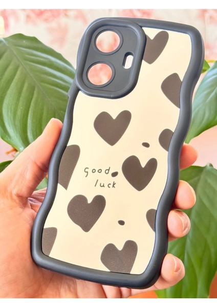 Realme C55 Uyumlu Kılıf Aynalı Kalp Desenli Yumuşak Kenarlı Kamera Korumalı Silikon Kapak
