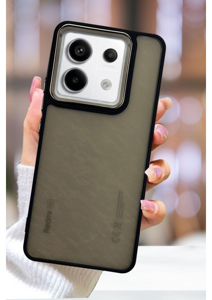 Xiaomi Redmi Note 13 Pro 5g Kılıf Metal Çerçeve Hassas Butonlu Renkli Buzlu Şeffaf Transparan Kapak
