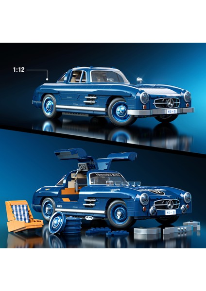 ™ Hot Wheels® Premium Serisi - Mercedes-Benz 300SL Koleksiyoncular Için Yarış Arabası Yapı Oyuncağı (1500 Parça) HWW25 modelleri