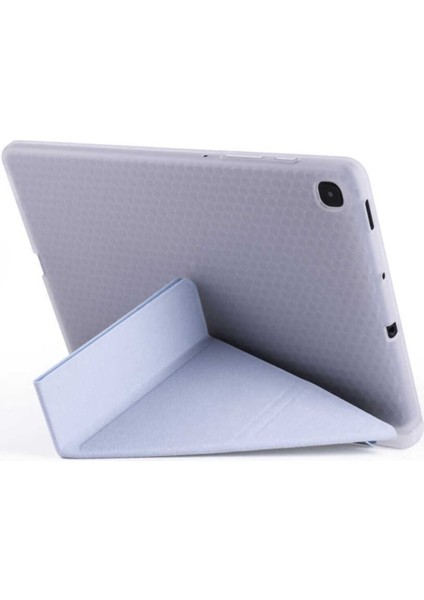 Samsung Galaxy Tab S6 Lite SM-P610 P617 Kılıf Tri Folding Standlı Kalemlikli Kalem Bölmeli 3 Katlamalı Standlı Uyku Modlu Smart Kapak
