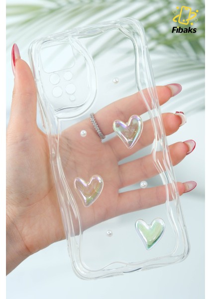 Xiaomi Redmi Note 11 Pro/12 Pro 4g Kılıf 3D Kalpli Inci Tasarımlı Desenli Kamera Korumalı Silikon Kapak