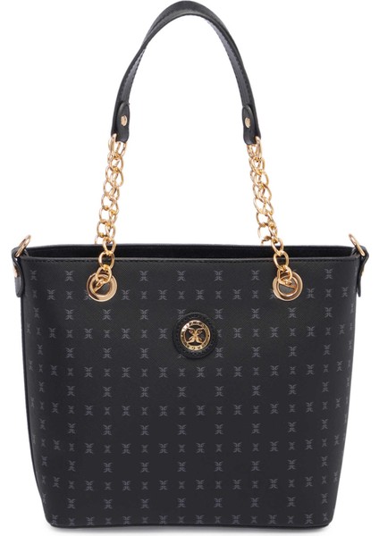 Siyah Print Kadın Omuz Çantası - S1WPR0000801-T0E