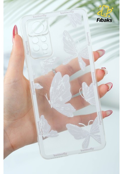 Xiaomi Redmi Note 11 Pro/12 Pro 4g Kılıf Tasarımlı Desenli Kamera Korumalı Şeffaf Kelebek Silikon Kapak
