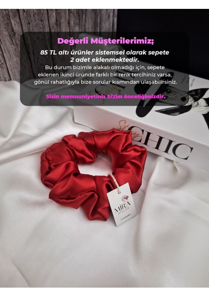 Kadın Saten Toka - Kızıl Miras – Tekli Lüks Lastik Model Scrunchie
