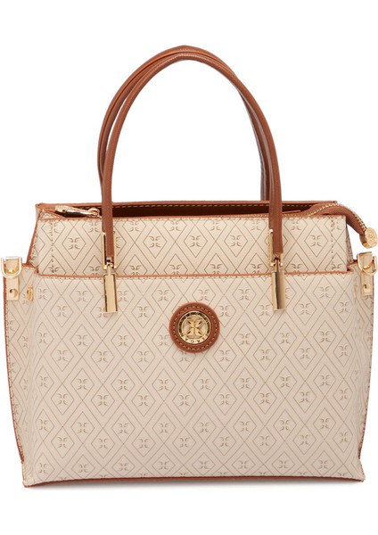 Bej Print Kadın Omuz Çantası - S1WPR0000803-S7G