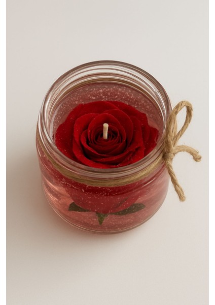 Yasemin Kokulu Gül Tasarımlı Jel Mum – 330 gr %100 Doğal, El Yapımı, Dekoratif modelleri