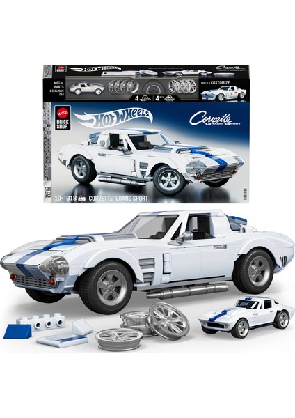 ™ Hot Wheels® Elite Serisi - Corvette Grand Sport Yapı Oyuncağı Seti (918 Parça), Koleksiyoncular Için JGR31