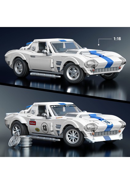 ™ Hot Wheels® Elite Serisi - Corvette Grand Sport Yapı Oyuncağı Seti (918 Parça), Koleksiyoncular Için JGR31 modelleri
