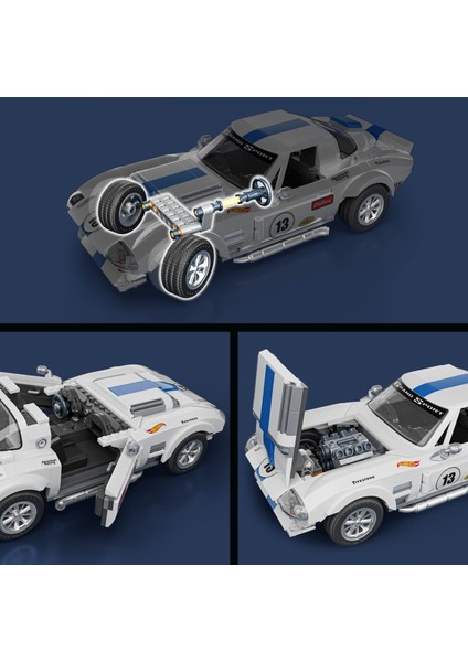 ™ Hot Wheels® Elite Serisi - Corvette Grand Sport Yapı Oyuncağı Seti (918 Parça), Koleksiyoncular Için JGR31