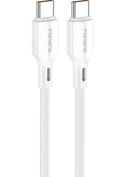 Samsung Huawei Xiaomi iPhone Uyumlu 60W Type-C To Type-C 1 Metre Foneng Örgü Hızlı Şarj Data Kablosu