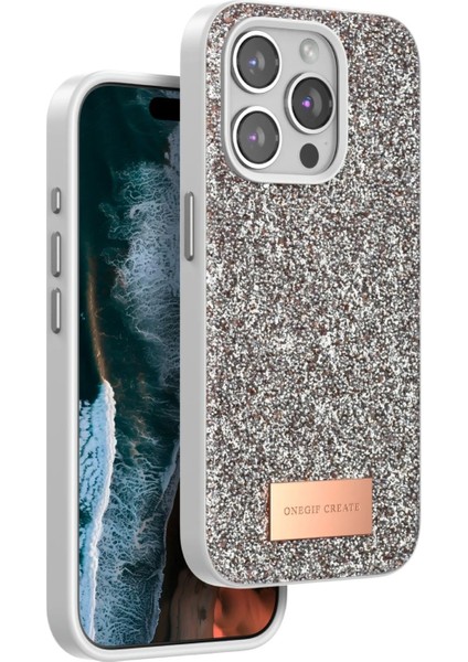 Bfs iPhone 15 Pro Bright Simli Kapak - Gold