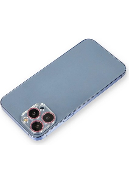 Bfs iPhone 13 Pro Max Shine Kamera Lens Koruma Cam - Pembe