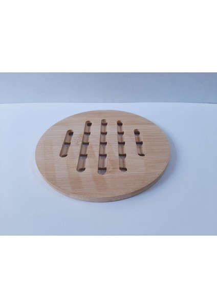 Ahşap Bambu Nihale Çaydanlık Altlığı Yuvarlak Delikli Tencere Altlığı Çaydanlık Matı modelleri
