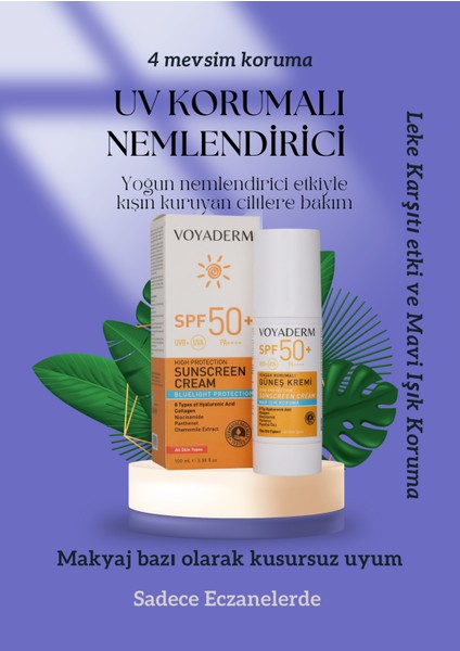 Kolajen Destekli Güneş Kremi SPF 50 + | Mavi Işık & Geniş Spektrum Koruma 100 ml