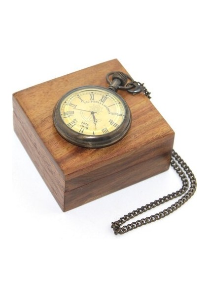 Ahşap Kutulu Pirinç Köstekli Saat Model 2 fiyatları