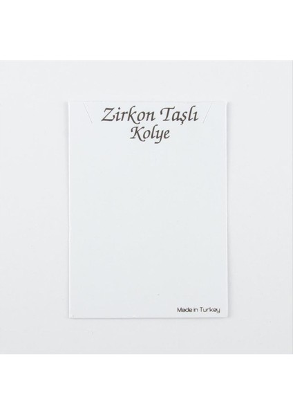 Msa-Shop Zirkon Kolye Kartı-Beyaz